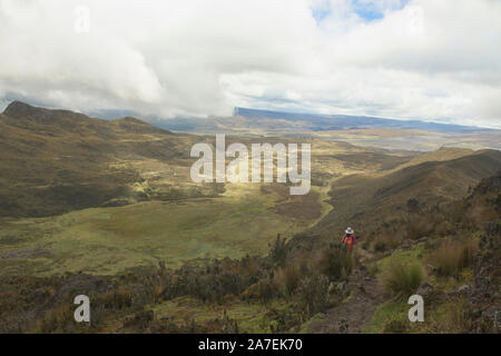 Descending from the summit of Rumiñahui volcano, Cotopaxi National Park ...