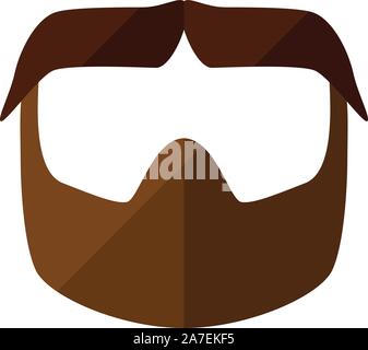 Short Goatee Beard style men in face illustration Facial hair. Vector ...