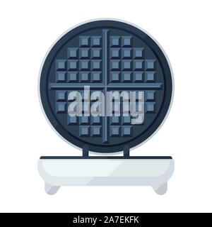 Waffle maker flat icon Stock Vector