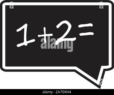 One plus two equals icon on white background. math sign. flat style. One plus two equals icon for your web site design, logo, app, UI. Stock Vector