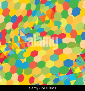 Seamless pattern with gainbow colored glitch styled bright messy shapes Stock Vector