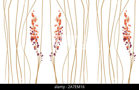 Abstract Floral Pattern Design Nature Line Drawing Stock Photo