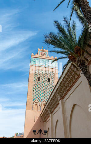 Minaret of the Koutoubia Mosque in the city of Marrakech, Morocco Stock Photo