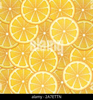Bright background with juicy orange slices, citrus fruit slices. Stock Vector