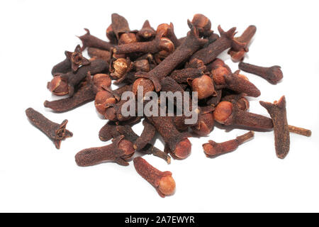 Cloves (Syzygium aromaticum) isolated on white background Stock Photo