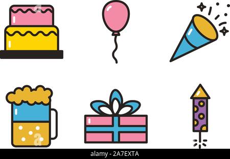 Isolated party icon set vector design Stock Vector