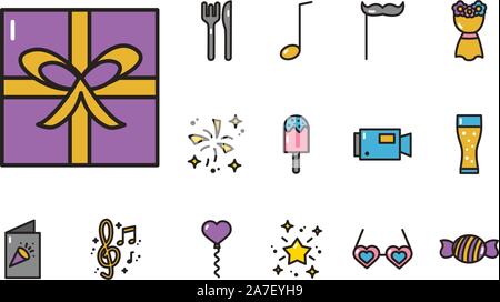 Isolated party icon set vector design Stock Vector