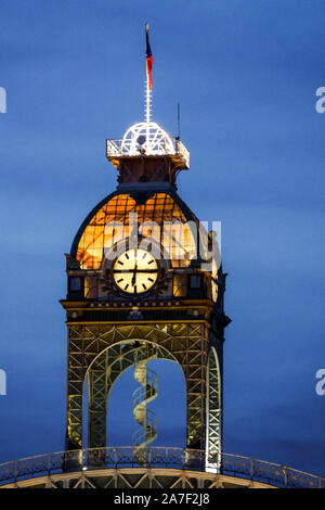 Prague Art Nouveau construction, Tower Clock Industrial Palace 1891,  Bubenec Prague Stock Photo