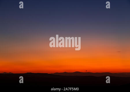 Vale of Clwyd and Snowdonia mountains at dusk, North Wales Stock Photo