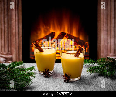 Two glasses of eggnog 32064230 Stock Photo at Vecteezy