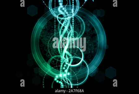 Abstract background for design. Colors, smokes and lines on a black background. Stock Photo