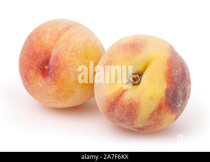 Peaches isolated on white background with clipping path Stock Photo