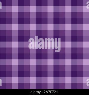 Gingham violet pattern. Texture for plaid, tablecloths, clothes, shirts,dresses,paper,bedding,blankets,quilts and other textile products. Vector Illus Stock Vector