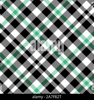 Tartan green and black pattern.Texture for plaid, tablecloths, clothes, shirts, dresses, paper, bedding, blankets, quilts and other textile products. Stock Vector