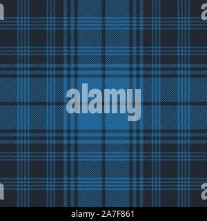 Tartan blue and black pattern.Texture for plaid, tablecloths, clothes, shirts, dresses, paper, bedding, blankets, quilts and other textile products. V Stock Vector