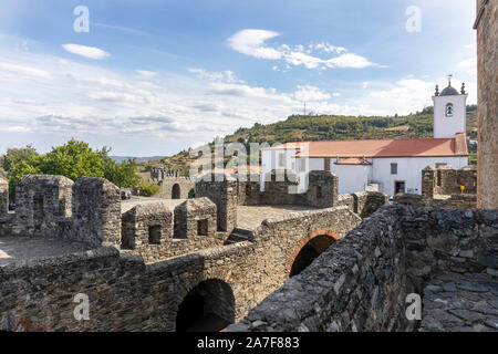 Braganca, Portugal .  The original medieval castle built on the highest point Stock Photo