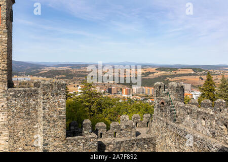 The original medieval castle built on the highest point at Braganca, Portugal Stock Photo