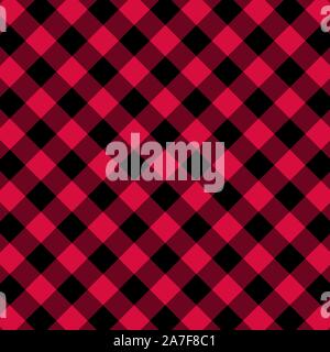 Red and Black Gingham pattern. Texture from squares for plaid, tablecloths, clothes, shirts, dresses, paper, bedding, blankets, quilts and other texti Stock Vector