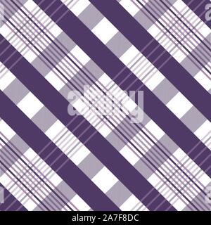 Tartan purple and white pattern.Texture for plaid, tablecloths, clothes, shirts, dresses, paper, bedding, blankets, quilts and other textile products. Stock Vector