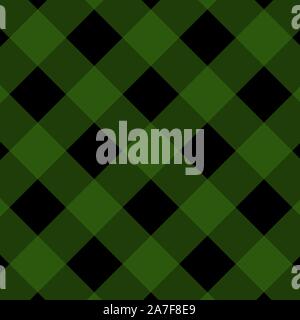 Green and Black Gingham pattern. Texture from squares for plaid, tablecloths, clothes, shirts, dresses, paper, bedding, blankets, quilts and other tex Stock Vector