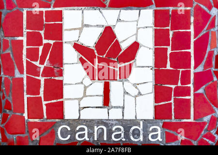 Canada's flag mosaic made with colored tiles Stock Photo