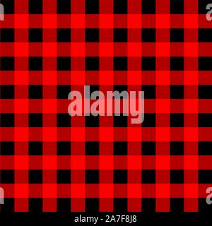 Red and Black Gingham pattern. Texture from squares for plaid, tablecloths, clothes, shirts, dresses, paper, bedding, blankets, quilts and other texti Stock Vector