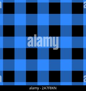 Blue and Black Gingham pattern. Texture from squares for plaid, tablecloths, clothes, shirts, dresses, paper, bedding, blankets, quilts and other text Stock Vector