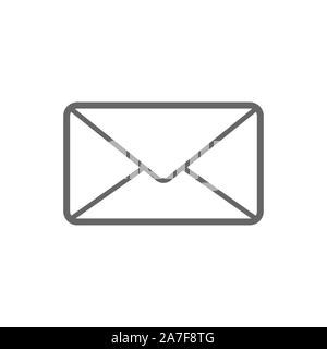 Letter email icon for user interface collection. Thin line letter email icon isolated on white. EPS 10 Stock Vector