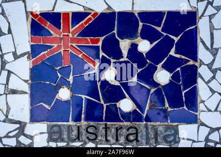 Australian flag mosaic made with colored tiles Stock Photo