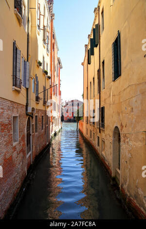 Venice: A quiet canal in the interior of the city - Italy. Stock Photo