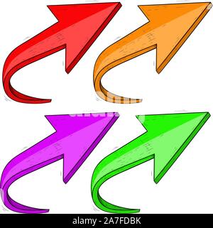 UP hand drawn arrows. Sketch icons Stock Vector