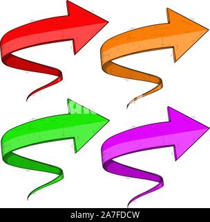 Next arrows. Curled up signs Stock Vector