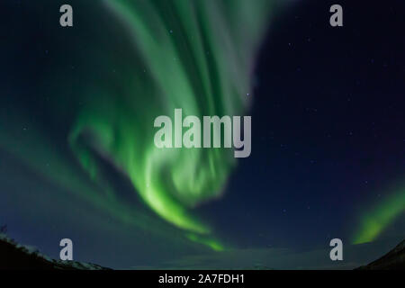 The Northern Lights, Aurora Borealis, seen neat Tromsø in Northern Norway Stock Photo