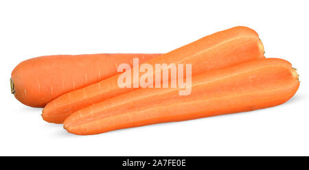 Carrot with half isolated on white clipping path Stock Photo