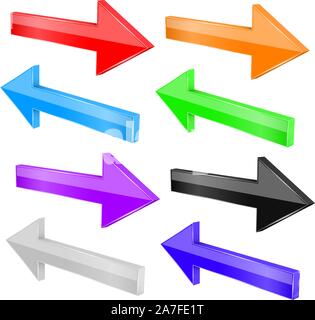 Back and Next arrows. Colored set Stock Vector