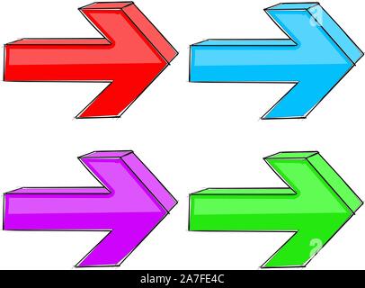 Next arrows. Web colored signs Stock Vector
