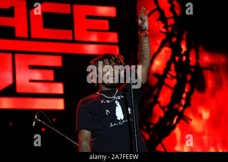 Juice Wrld performs on stage during the iHeartRadio Music Festival Daytime  Concerts at the Las Vegas