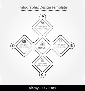 Infographic design template. Four steps to business success, training or promotion. Flat design. Stock Vector