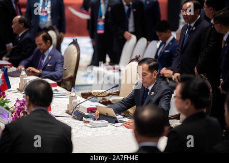 Bangkok, Thailand. 2nd Nov, 2019. Indonesian President Joko Widodo attends the plenary session of the 35th Association of Southeast Asian Nations (ASEAN) Summit in Bangkok, Thailand, Nov. 2, 2019. Credit: Zhu Wei/Xinhua/Alamy Live News Stock Photo