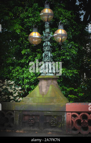 Old Victorian street light modernised from gas to electricity. London, UK. Stock Photo