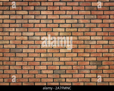 Large red brick interior wall - ideal for your wallpaper interior decoration (high details) Stock Photo