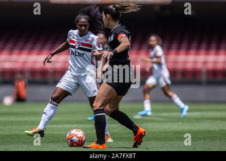 Sao Paulo, Brazil. 02nd Nov 2019. - Sao Paulo and Corinthians play the first game of the 2019 Sao Paulo women's championship finals. Nicknamed the Majestic Final, the two teams meet for the first time at the Morumbadium. The mhe match takes place on the morning of Saturday, November 02, 2019. Morumbi Stadium, Sao Paulo. (Photo: Van Campos/Fotoarena) Credit: Foto Arena LTDA/Alamy Live News