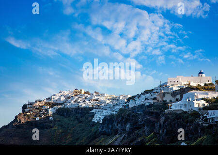 Imerovigli on the caldera cliffs of Santorini, Greece. Stock Photo