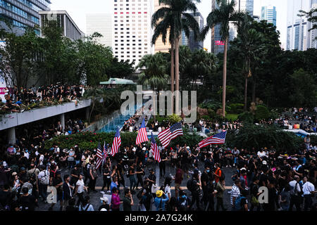 Hong Kong, China. 2nd Nov, 2019. Protesters gather at Chater Garden in Central District Hong Kong. The anti-government protests in Hong Kong continue to the 22nd straight weekend. Protesters continue to call for Hong Kong's Chief Executive Carrie Lam to meet their remaining demands. Credit: Keith Tsuji/ZUMA Wire/Alamy Live News Stock Photo