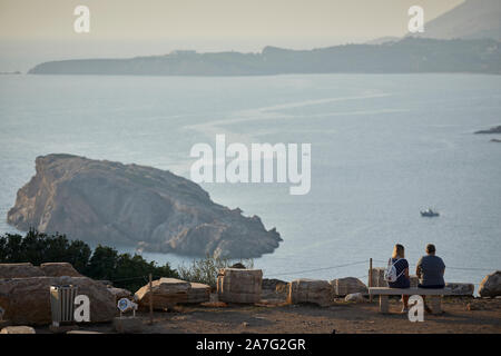 The Temple Of Poseidon During Sunset Stock Photo - Alamy