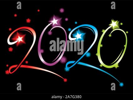 New Year 2020 grand event Stock Vector