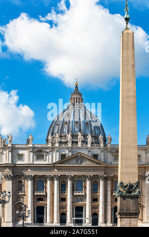 On St. Peter's Square at St. Peter's Basilica in the Vatican City in Rome Stock Photo