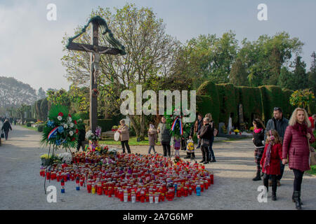Varaždin Cemetery, All Saints Day Stock Photo
