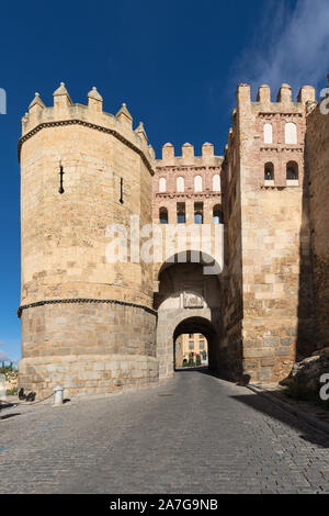 San Andres. Main gate on the ancient walls of Segovia. Stock Photo
