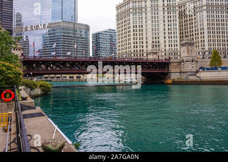 La Salle Bridge in Chicago. USA CHICAGO, ILLINOIS (USA) - Stock Photo